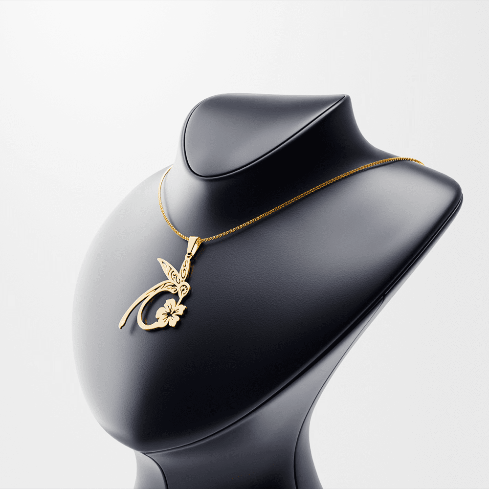 14K Gold Dreamtimes Hummingbird Cardinal Pendant Necklace