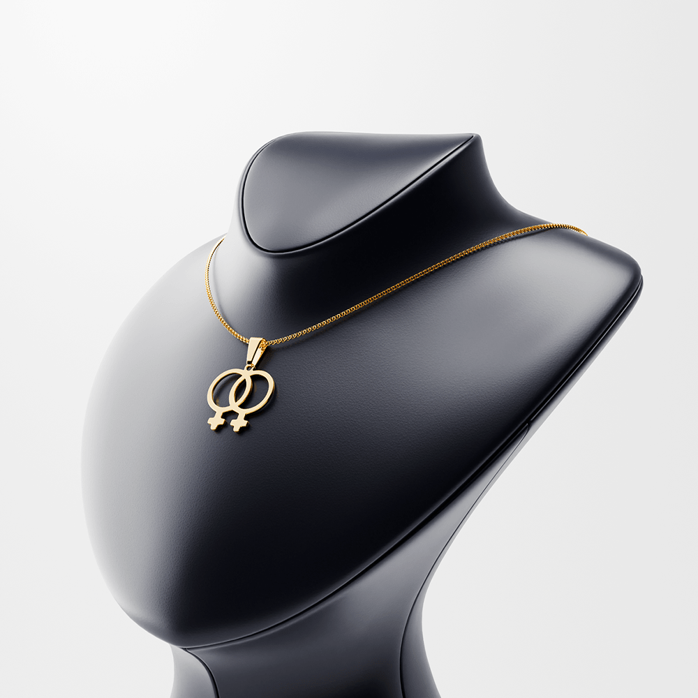 14K Gold Feminist Venus Symbol Necklace   Empowering Women's Statement Jewelry